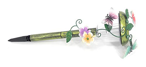 Decorative Lighted Solar Lawn Stakes with Floral Spring Accents - Butterfly