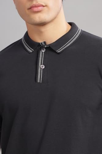 Image of ADRO Polo T Shirt for Men | Black Polo T-Shirt | 100% Cotton Polo Tshirt | Regular Fit Polo| Available in Plus Size Polo