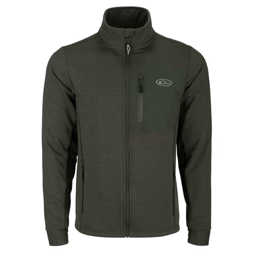 Drake Waterfowl Men's Hybrid Mid-Weight Water-Resistant Fleece-Lined Windproof Outdoor Hiking Jacket w/ 4-Way Stretch Cuffs
