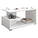 ADGO PIN Table basse moderne en bois, pour salon, bureau, couloir, 90 x 45 x 51 cm, blanche