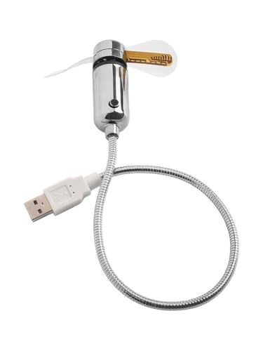 Lawnoval Ventilador de reloj USB con manguera de metal flexible, dirección ajustable y pantalla LED en tiempo real, ventilador de escritorio silencioso de 5 V para hogar, oficina, viajes, color