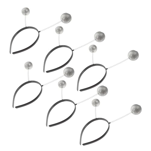 Photo de SMASOLO 6 pièces Spring Hair Bands Glitter Headwear Lightweight Funny Costume Accessories With Foam Balls For Adults And Party