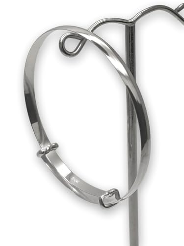 Bijoux bébé argent pour cadeau de naissance jonc extensible poli - 5