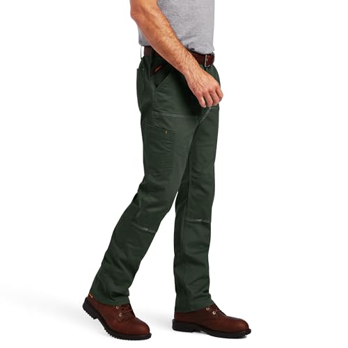 Ariat Male Rebar M4 Low Rise DuraStretch Made Tough Double Front Stackable Straight Leg Pant Deep Forest 40W x 34L2
