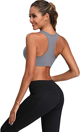 Image of Oalka Women's Racerback Sports Support Workout Running Bras | Oalka Women's Racerback Sports Support Workout Running Bras