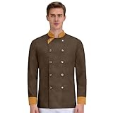 Chef Coat Long Sleeve Chef Jackets for Men Lightweight Unisex Long Sleeve Outfit with Pocket for Lab Cooking Bakery