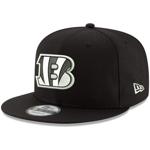 New Era NFL 9FIFTY Black White Adjustable Snapback Hat Cap One Size Fits All (Cincinnati Bengals)
