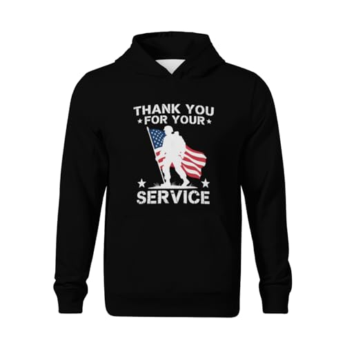 Kids Thank You for Your Service Veterans Day Boys Girls Lightweight Kangaroo Pocket Fleece Hoodies2