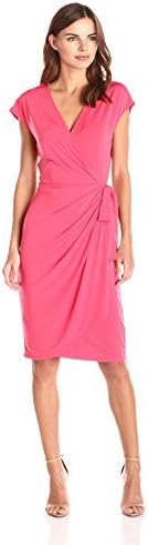 Amazon Brand - Lark & Ro Women's Standard Do Not Use Classic Cap Sleeve Wrap Dress
