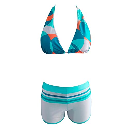 Conjunto de roupa de banho feminino acolchoado Tankini feminino esportivo com shorts biquíni banho,,