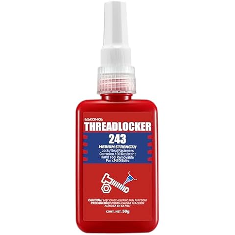 ESKONKE Blue Thread Locker 243 - Removable Threadlocker Metal Glue for Nuts, Bolts, Fasteners Medium Strength Screw Compound to Prevent Loosening & Corrosion 1.69 Oz/50 ml Cover