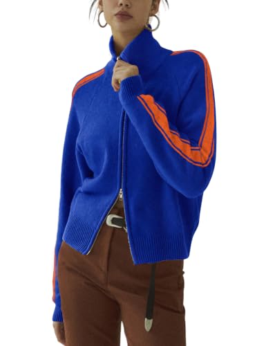 Image of Qiaomai Womens Cardigan Sweaters Zip Up Long Sleeve Knit Sweater Jacket Open Front Outerwear Coats