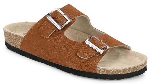 Image of AFROJACK Men's Orginal Leather Sandals | Casual Sliders for Boys s801