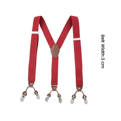 Image of The Tie Hub Suspenders for Men | Slim Clip-On Y-Back Elastic Braces | Adjustable 1.25 Inch | Formal Wedding Office