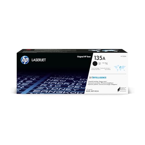 HP 135A Nero, W1350A, Cartuccia Toner Originale HP da 1100 Pagine, Compatibile con le Stampanti HP LaserJet M209dw, M234dw, M234sdn, M234sdw, M209dwe, M234dwe, M234sdne e M234sdwe