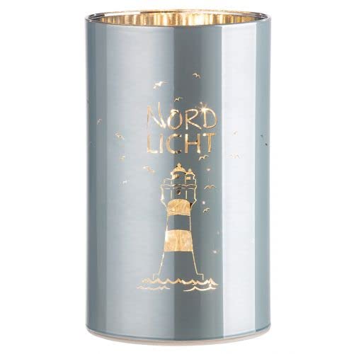 GILDE Deko Tischlampe „Nordlicht“ – Maritime Optik, Porzellan Weiß, 28 Cm Hoch