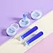 Tnyvm 2Pcs Blue Handy Silicone Soft Contact Lenses Small Suction Cups Stick, RGP Inserter Remover Cases, Applies Contacts Safely and Hygienically, Contact Lens Remover, Contact Lens Cases