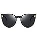 Dollger Womens Cateye Sunglasses Skull Design Big Frame Mirror Fashion Sunglasses Black and Pink