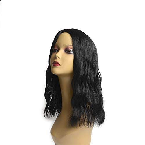 Leyoo Medium Hair Wig For Beauty (1 Set/Pack) Fashion Wig For Girls Cosplay Wig (14", Black)