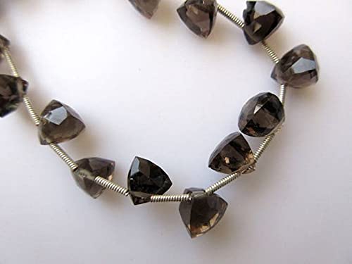 Smoky Quartz Faceted Trillion perles de 9mm pour créer vos bijoux bohèmes et colliers d'été
