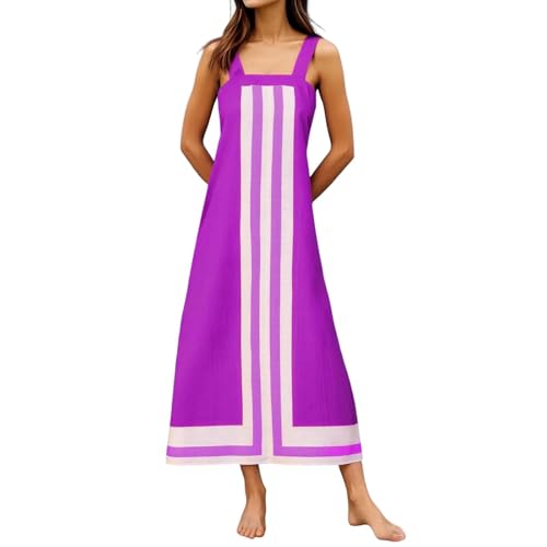 Robe d'été à rayures aérées sans manches pour un confort quotidien fluide