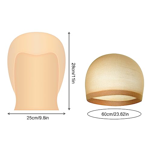 Bouiexye M6002BXJYB-2B Bald Cap Halloween, 4 Pieces Latex Bald Caps For Adults Women Men Makeup Bald Wig Cap Costume Accessory thumb #1
