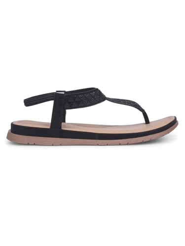 Image of Bata Comfit 5616 Diamonte Sandal 2.0 Black Sandals Shoes for Women|Everyday|Running|Walking|Comfortable Fit|Fashionable