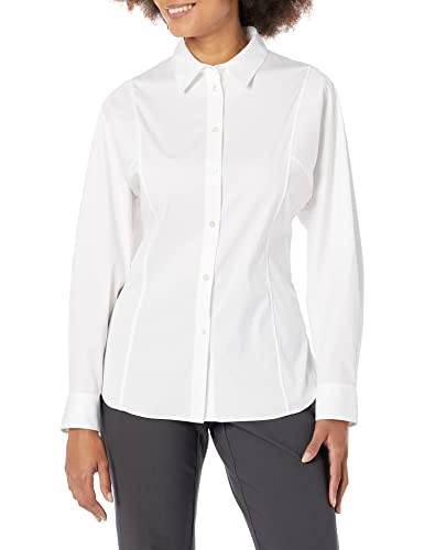 Theory Women's Seam Cinch Shirt, White, P at Amazon Women's