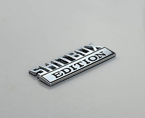 Image of 1x SHITBOX EDITION emblem 3D Fender Badge Decal Car Truck Replacement for Chevy Silverado 1500 2500 Chevrolet C10 C15 (Chrome Black)