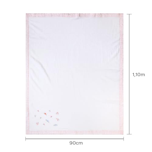 Papi Textil Manta Bordados Papi Forrada Com Flanela 1,0M X 75Cm Contem 01 Un