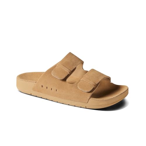 Image of REEF Ojai Two Bar Women's Fashion Slide Sandal, Premium Leather, Soft Cushion Footbed