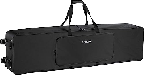 McGrey KBT-3222-88 Bolsa para teclado & piano digital de 88 teclas - Carro funda piano eléctrico portátil acolchada con correas - Duradera portátil impermeable acolchada mochila bag - Negro