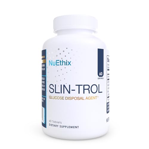 NuEthix Formulations SLIN-Trol Glucose Disposal Agent Pills for Men & Women Nutrient Partitioning Supplement with Chromium Polynicotinate & Glycine Effective Carb Absorption Non-GMO 60 Servings