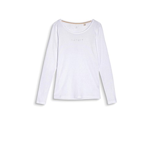 ESPRIT 087ee1k064 Maglia a Maniche Lunghe, Bianco