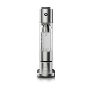 WMF Element One Wassersprudler – vollautomatische Edelstahl Sprudelmaschine mit 3 Graden, platzsparendes Design, eleganter Soda Maker & Sprudelgerät für prickelnden Genuss auf Knopfdruck, Farbe Silber