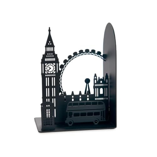 Balvi Buchstütze London Schwarz Farbe Stabil und rutschfest Metall