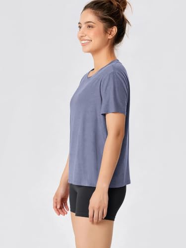 Image of ODODOS Women's Performance Cropped Tee Ultra Soft odSTRATUM Tech Short Sleeve Relaxed Top Crew Neck T-Shirts