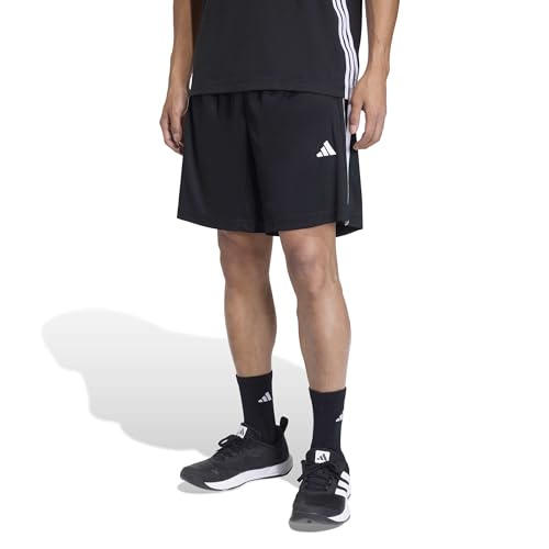 adidas Mens Workout Essentials Base 3-Stripes Pique Short 9-Inch - Blue - image 1