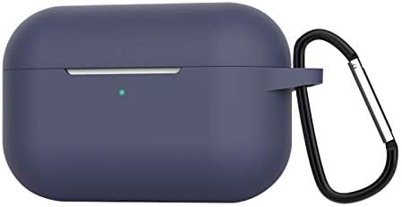ZALUJMUS Compatible for AirPods Pro Case with Keychain Premium Silicone Cover Skin for AirPods Pro Charging Case Thickness 1.5mm (Dark Green + Midnight Blue)