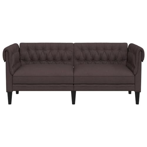 Hommdiy Chesterfield Sofa, Couch mit Armlehnen Rückenlehne Stützbeine, Polstersofa für Wohnzimmer, Couchgarnitur, Modern Sofa,2-Sitzer,Dunkelbraun – Bild 6