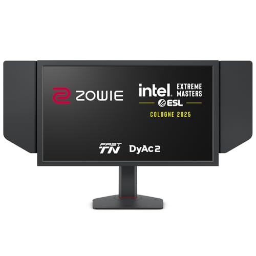 BenQ Zowie XL2586X+ 24 Zoll 600Hz Gaming Monitor für Esports, Fast TN, DyAc 2, 1080p, HDMI 2.1 X3, DisplayPort 1.4, XL Setting to Share, S Switch, Shielding Hood, Höhenverstellung, Progamer Base