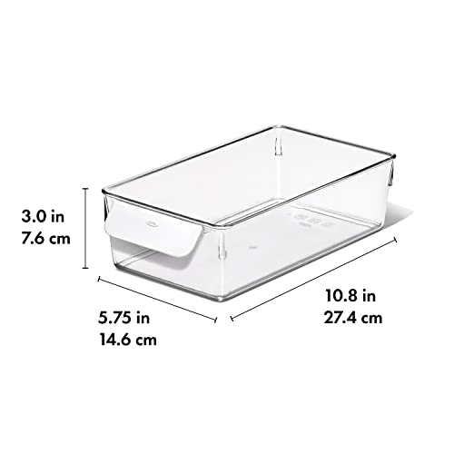 Image of OXO Good Grips Fridge Organization Bin 5 in x 10 in - for Berry Bins, Yogurt Cups and More