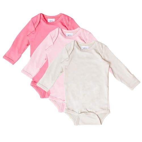 Baby Long Sleeve Onesie Bodysuits (3-Pack), Infants Onesies for Boys Girls, Snap Closure for Newborns