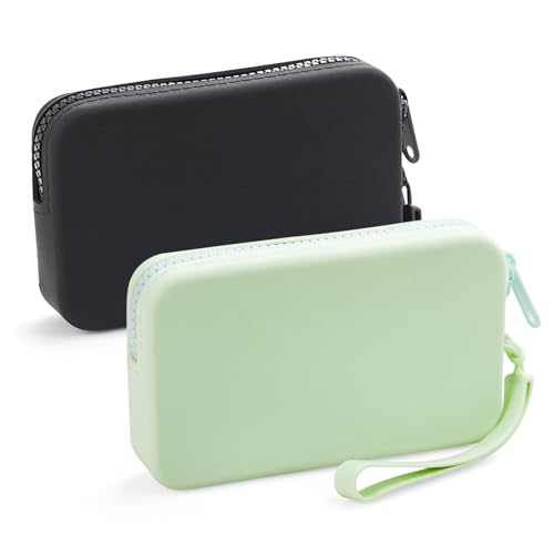 Image of Silicone Period Bags, 2 Pcs Tampon Holder for Purse with Zipper & Handle, Sanitary Napkin Storage Bag for Purse, Keeping Discreet Feminine Products
