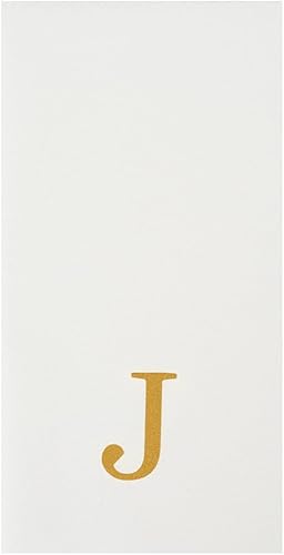 Miniatura 513 de Luxenap - Toallas de invitados de 15.8 x 7.9 pulgadas, 50 toallas de mano con letras plateadas, letra "P", fuente Sans Serif, servilletas de papel