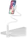Aduro Solid-Grip Phone Holder for Desk - Adjustable Universal Gooseneck Smartphone Stand, with Durable Mount (White)
