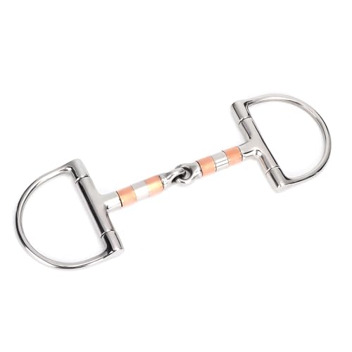 Edelstahl-Dee-Bit-Trense, Pferdewerkzeug, Ring D für Pferde, Roller-Joint-Mundwerkzeug-Zubehör, Farm French Link Eggbutt mit Kupferrollen, Gebisse, Kauknebel