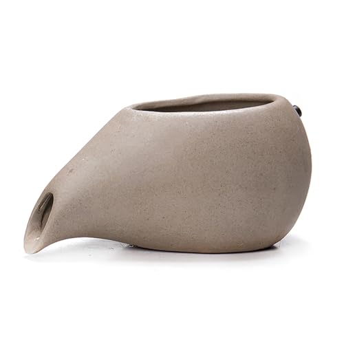 ZYZSY Cracheurs d'étang, Ornements D’Eau Qui Coule en Pot en Céramique, Sortie De Circulation De Fontaine, Sujet Cracheur pour Donner Vie à Votre Bassin de Jardin(Beige,22 * 12 * 11cm/9 * 5 * 4.3in)