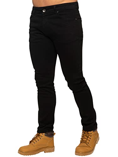 Ze ENZO EZ325 Mens Stretch Skinny Slim Fit Jeans Flex Stretchable Denim Pants Stretch Trousers Black 32S