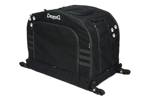 DEEMEED Hundetasche Motorrad XL - Transportbox für große Hunde bis 36kg - Universalbefestigung für Sissybar & Gepäckträger - Cordura 1500D, stabilisierter Aluboden & maximale Belüftung
